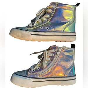 Zara girls metallic high tops size 30/12